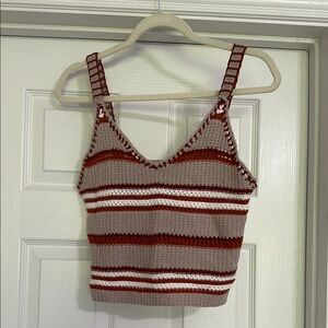 Striped Knit Cropped Top